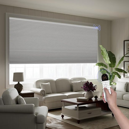 Boolegon Motorized Blinds with Remote, 100% Blackout Smart Blinds, Automatic