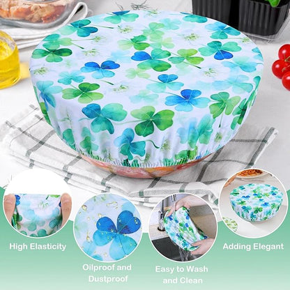 5 Pieces Bowl Covers Reusable, 5 Size Elastic Cloth Bowl Covers