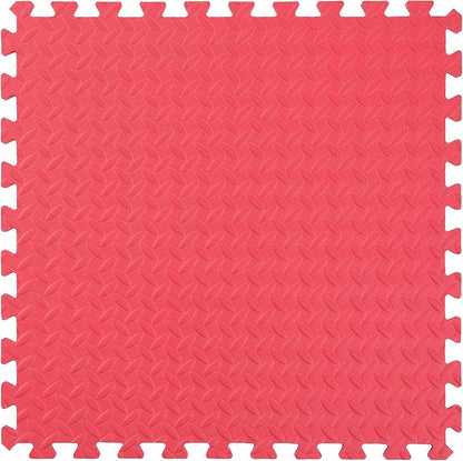IncStores 1/2 Inch Thick Diamond Soft Foam Flooring Tiles | High-Density Interlocking Foam Tiles for Rugged Style in Your Home Gym, Playroom, and More | Red, 6 Tiles