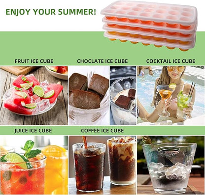 Ice Cube Trays with Lids BPA Free, Dishwasher Safe