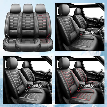 Fit Gladiator Car Seat Covers for Jeep Gladiator 2020-2025 2026 -Full Set Premium Leather, Waterproof & Breathable，All-Weather Seat Cushion Protecto & Airbag Compatible, 2 Front Seat Black