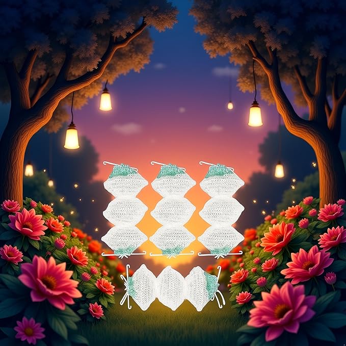 4 Pack Lantern Mantles Bulk Accordion Shape 95 On Attractive Design Double-Clip Three-Layer Gauze Cover Lights and Lanterns