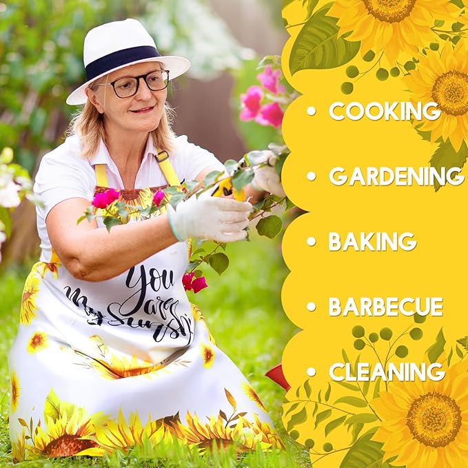 Geetery 4 Pcs Chicken Aprons for Women Rooster Print Apron Waterproof