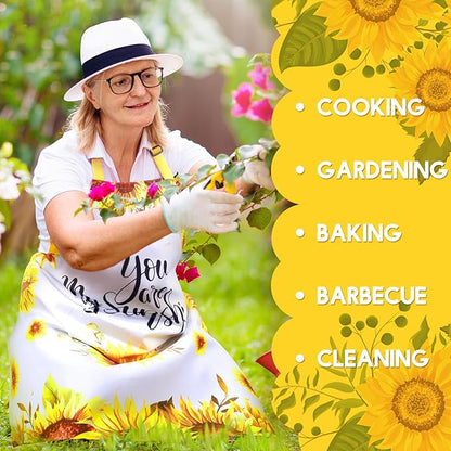 Geetery 4 Pcs Chicken Aprons for Women Rooster Print Apron Waterproof