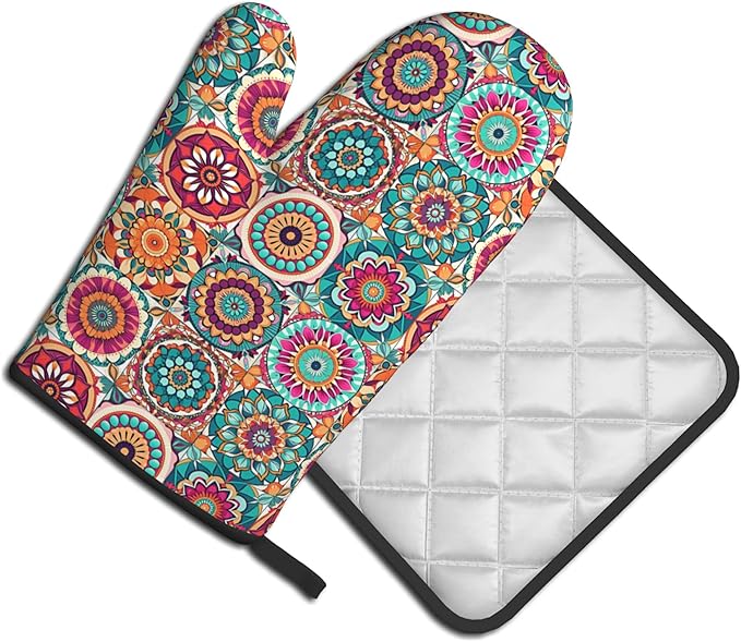 Boho Oven Mitts and Pot Holders