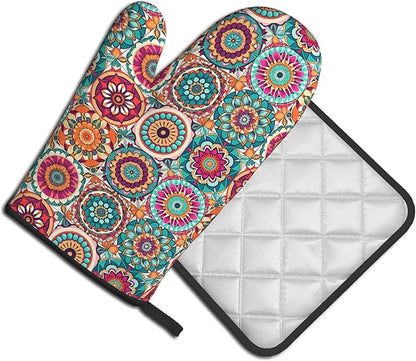 Boho Oven Mitts and Pot Holders