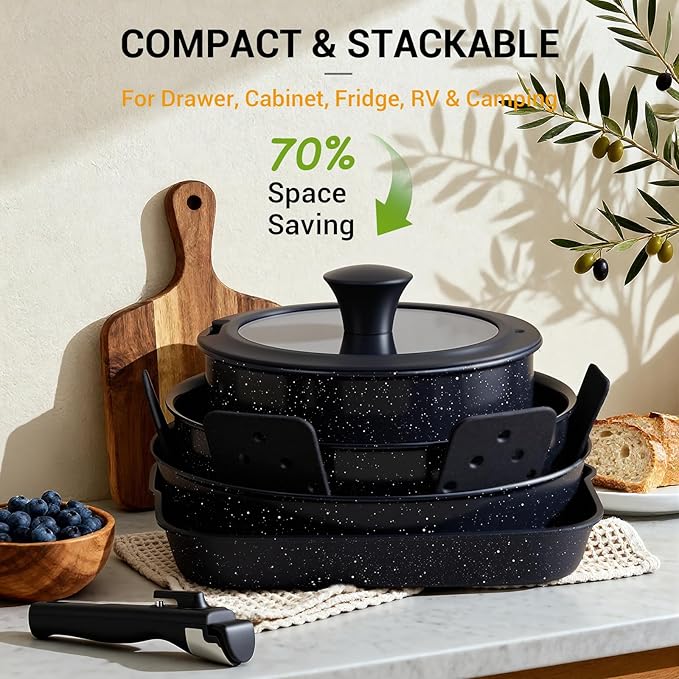 Ammeloo 21 Pcs Pots and Pans Set Non Stick