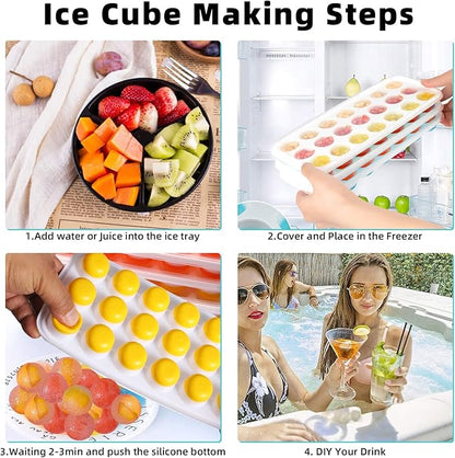 Ice Cube Trays with Lids BPA Free, Dishwasher Safe