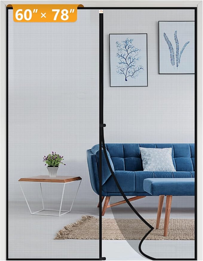 Yotache Hanging Magnetic Screen Door Fits Door Size 60 x 78, Screen Size 62" x