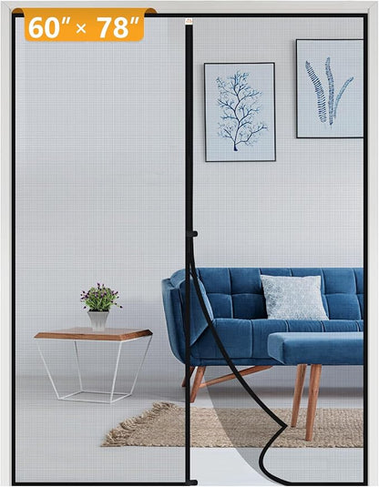 Yotache Hanging Magnetic Screen Door Fits Door Size 60 x 78, Screen Size 62" x