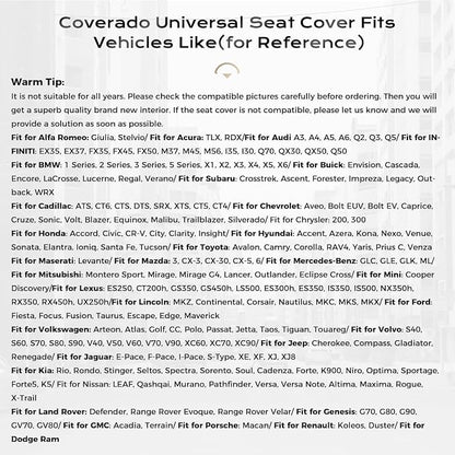 Coverado Car Seat Covers, Front Seat Covers with Lumbar Support, Beige Leather Seat Cover for Cars, Waterproof Car Seat Protector, Automotive Seat Cover Car Seat Cushion Universal Fit for Most Cars
