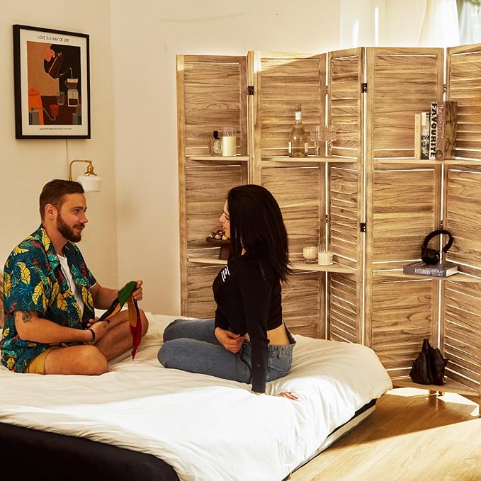 Partition Room Dividers, Folding Wood Privacy Screen
