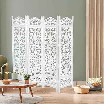 Lightnpro 4-Panel Wooden Room Divider 72"×72"