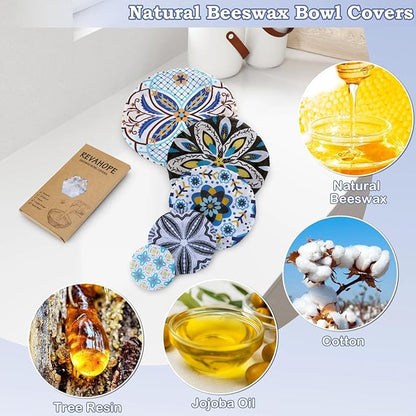 5-Size Reusable Beeswax Bowl Covers