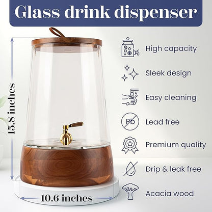 FOODLE Extra Large Glass Drink Dispenser