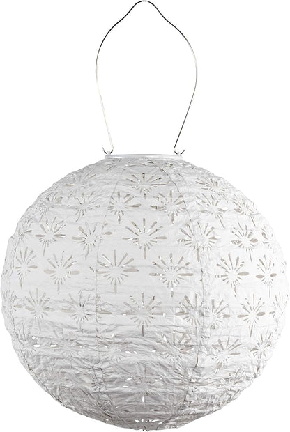 Allsop Soji Stella - Deco Globe - 12" Outdoor Solar Lantern -White
