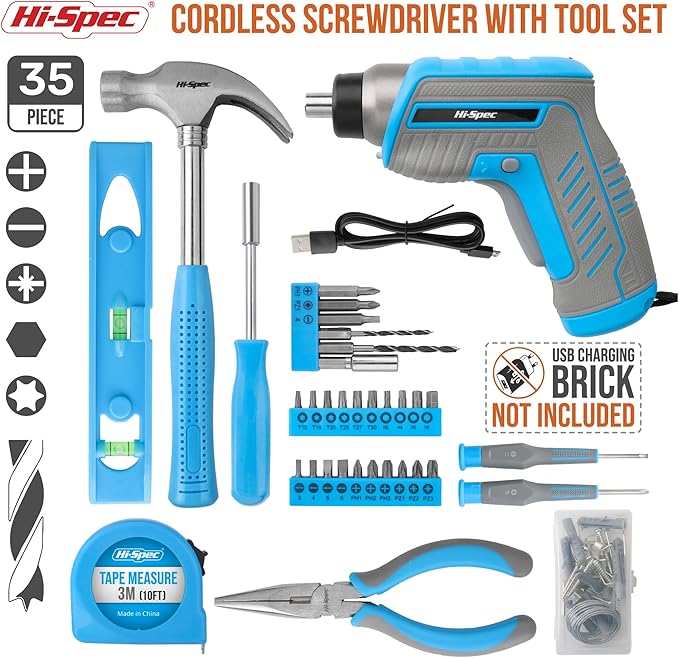 Hi-Spec 35pc Blue Tool Kit
