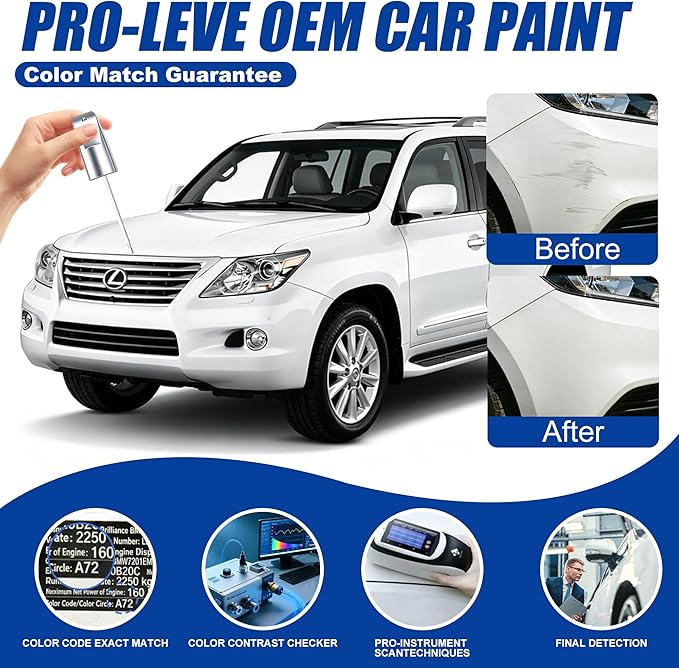 Velocity Blue Metallic E7 Touch Up Paint Compatible with Ford, All in One Car Scratch Repair Kit with Primer Putty & Clear Coat, Complete Sanding Tools Set for Scratches Chips Nicks