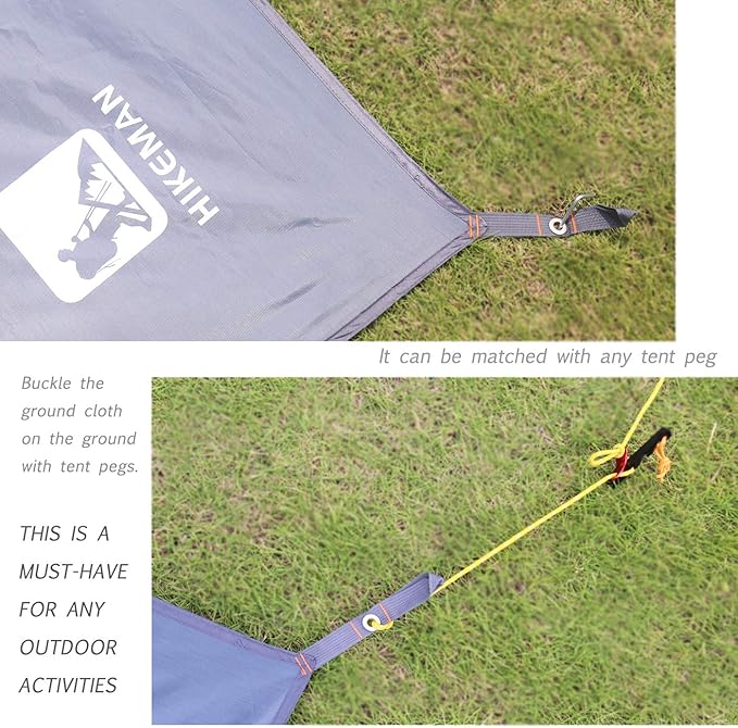 Hikeman Tent Footprint - Waterproof Camping Tarp, Heavy Duty Tent Floor Saver, Ultralight Ground Sheet Mat for Hiking, Backpacking, Hammock, Beach - Storage Bag Included(XXL-95”x83”)