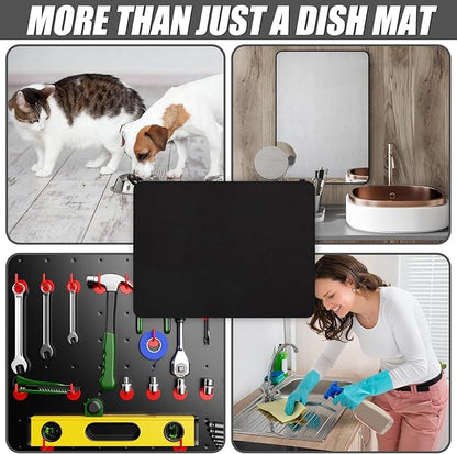 Hushee 2 Pack Extra Large Dish Drying Mat Microfiber Absorbent Dish Drying Pad