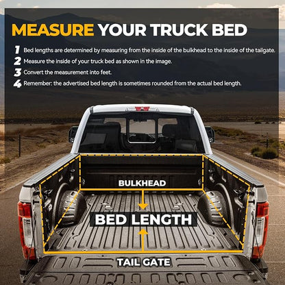 Auto Dynasty Soft Roll-up Truck Bed Tonneau Cover Compatible with 2004-2014 Ford F-150 5.5Ft/66Inch Fleetside Bed, Matte Black Soft Vinyl Top