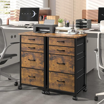 4 Drawers Mobile File Cabinet Vertical Filing Cabinet