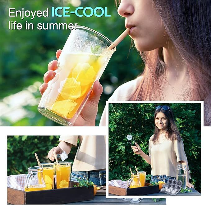 Ice Cube Tray, Mikiwon 2 inch Rose Ice Cube Trays