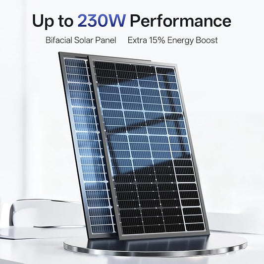 Epoch 400W Bifacial Solar Panels,N-Type 12/24 Volt Monocrystalline Solar Panel, High-Efficiency Waterproof Solar Module for RV Camping, Boat, Marine,Off-Grid[200w×2pcs]
