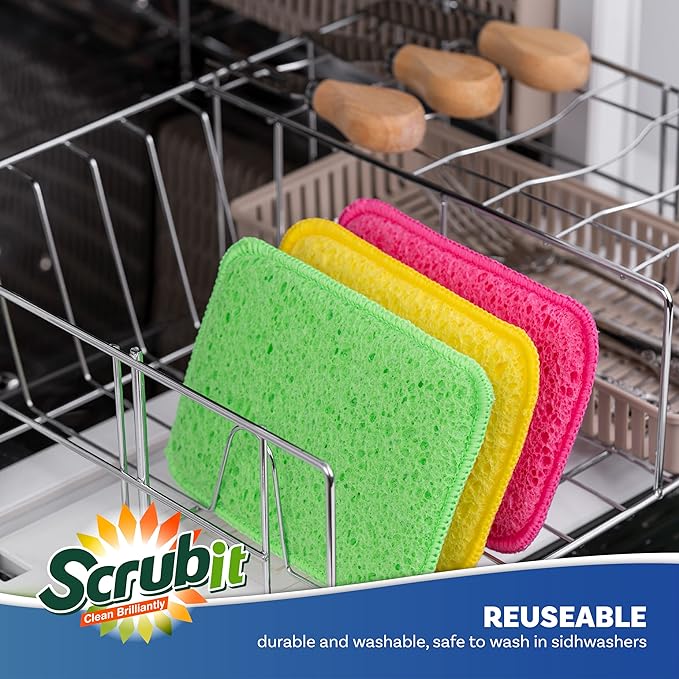 Scrub and Wipe Cleaning Pads – SCRUBIT Dual Sided Scouring Pad and Sponge