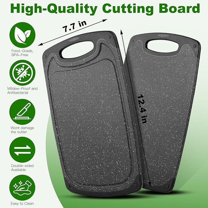 Cutting Boards, 12.5"×7.7" Plastic Chopping Board Made From Natural Food Grade