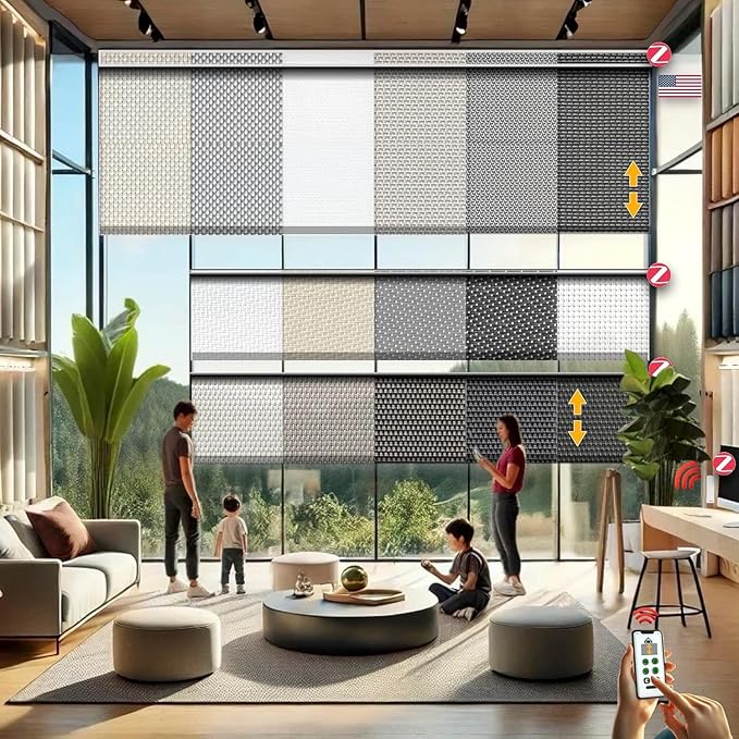 HILADUO Customized Solar Screen Roller Shade Blinds