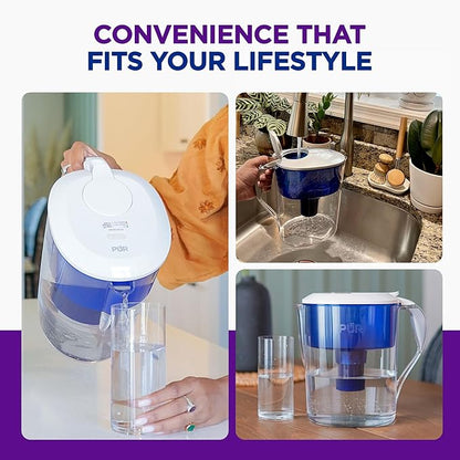 PUR 11-Cup Water Pitcher, 1 Filter, Great-Tasting Water, Dishwasher Safe