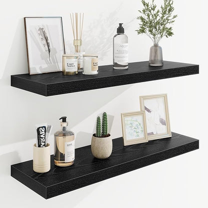 30in Floating Shelves for Wall, 2 Pack Long Wall Mounted Engineered Wood Shelves