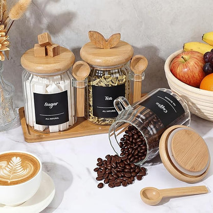 Suclain 3 Pcs Glass Coffee Container