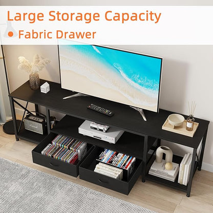 GYIIYUO TV Stand with Fabric Drawers