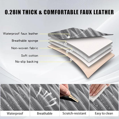 WELLDO Car Seat Covers, Gray, Full Set | Waterproof, Scratch-Resistant, Breathable & Easy to Clean, Universal for SUV Sedan Truck, w02