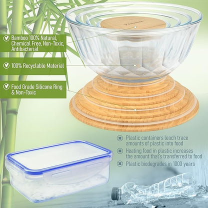 Large Stackable Set of 5 Nesting Glass Bowls