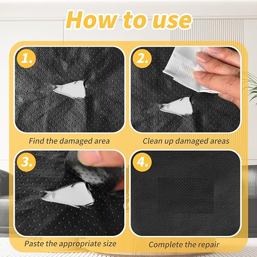 JuCheng Breathable Leather Repair Kit, 20x120inch Perforated Self-Adhesive Leather Repair Patch for Furniture, Cars, Office Chairs (Beige)