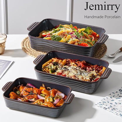 Ceramic Baking Dish Set of 3, Casserole Dishes