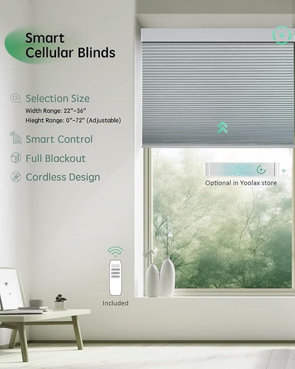 Yoolax Smart Blinds, Motorized Cellular Shades Compatible