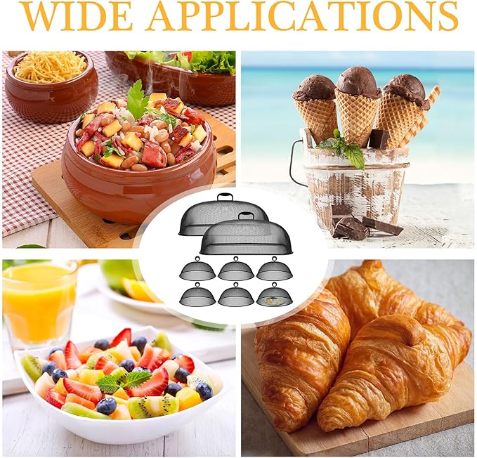 Hicarer 16 Pcs Metal Mesh Screen Food Cover