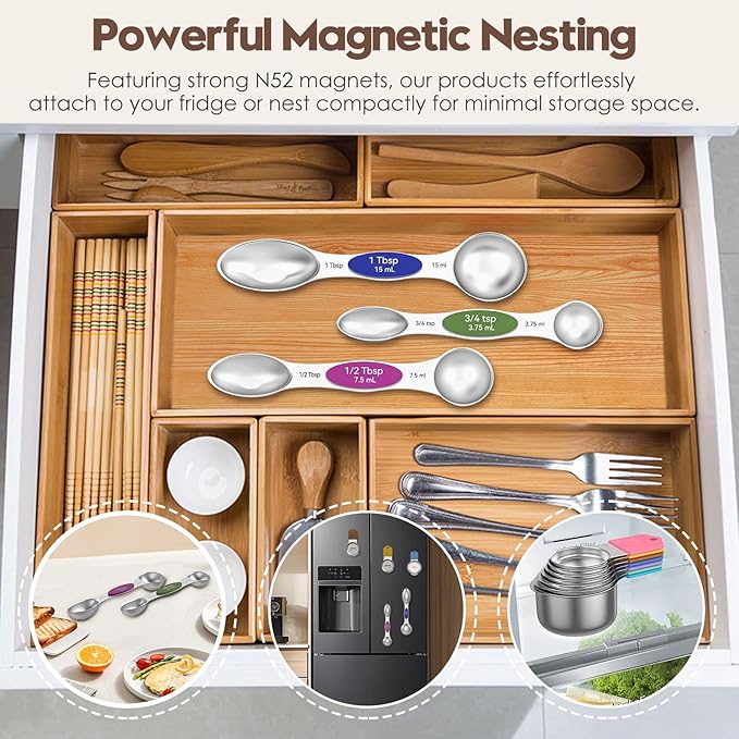 Magnetic Measuring Cups and Spoons Set
