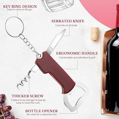 Ziliny 24 Pcs Bottle Opener Keychain Bulk Wine Bottle Beer Opener Keychain