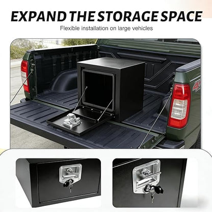 Underbody Truck Tool Box, Heavy Duty Steel Underbody Toolbox with T-Handle Lock & Weatherproof Seal, Lockable Truck Trailer Tool Box for Pickup, Flatbed, RV, Van, Utility Vehicles - 30×12×14