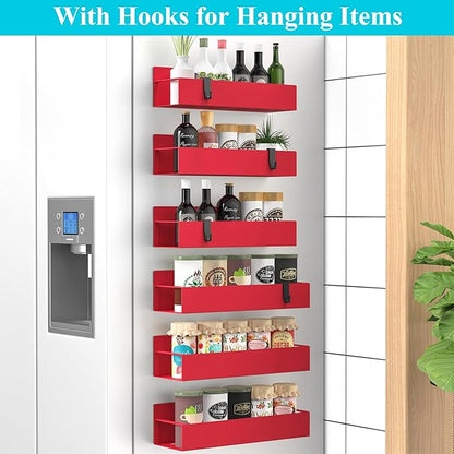 HuggieGems 6 Pack Magnetic Spice Storage Rack Organizer