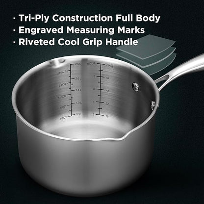 Tri-Ply Stainless Steel Sauce Pan
