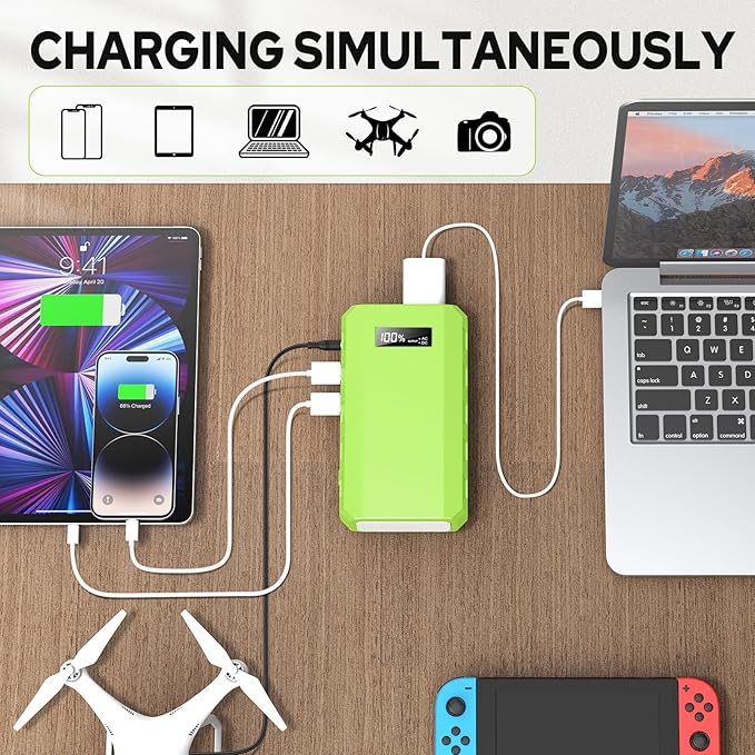Powkey 88.8Wh Portable Power Station | 65W AC Camping & Home Backup
