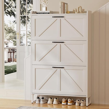EOYUTLLY Shoe Cabinet Storage for Entryway, Narrow Shoe Rack