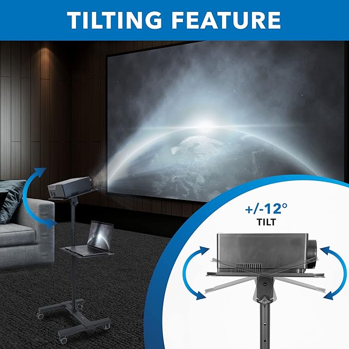 Mount-It! Mobile Projector and Laptop Stand, Rolling Cart