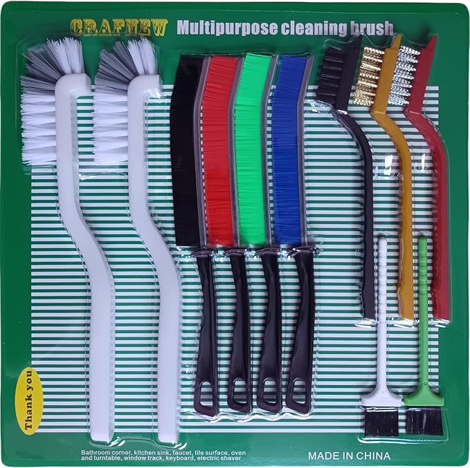 11Pcs Crevice Cleaning Brush Set, Hard Bristle Gap Cleaner Brushes, Tight Spaces